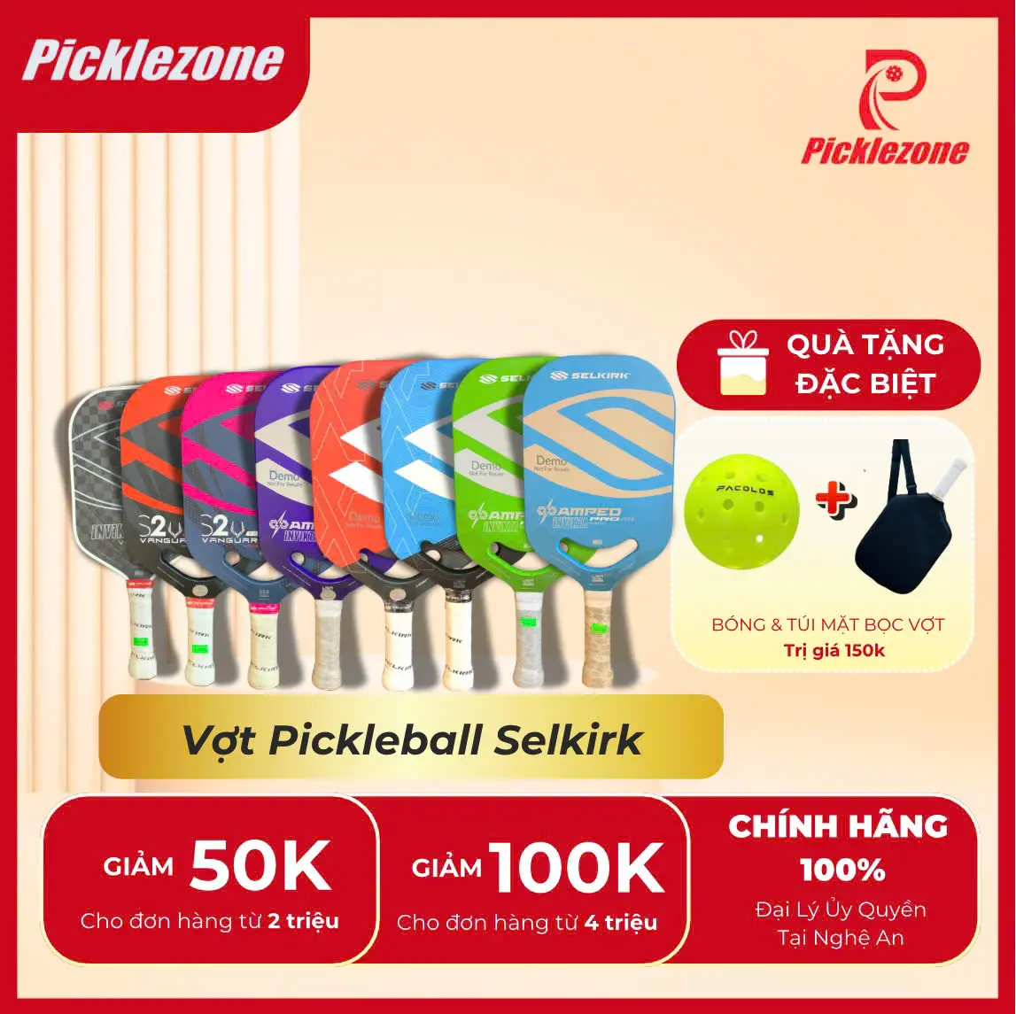 Vợt Pickleball SELKIRK Bản DEMO 13MM - 20MM Chính Hãng