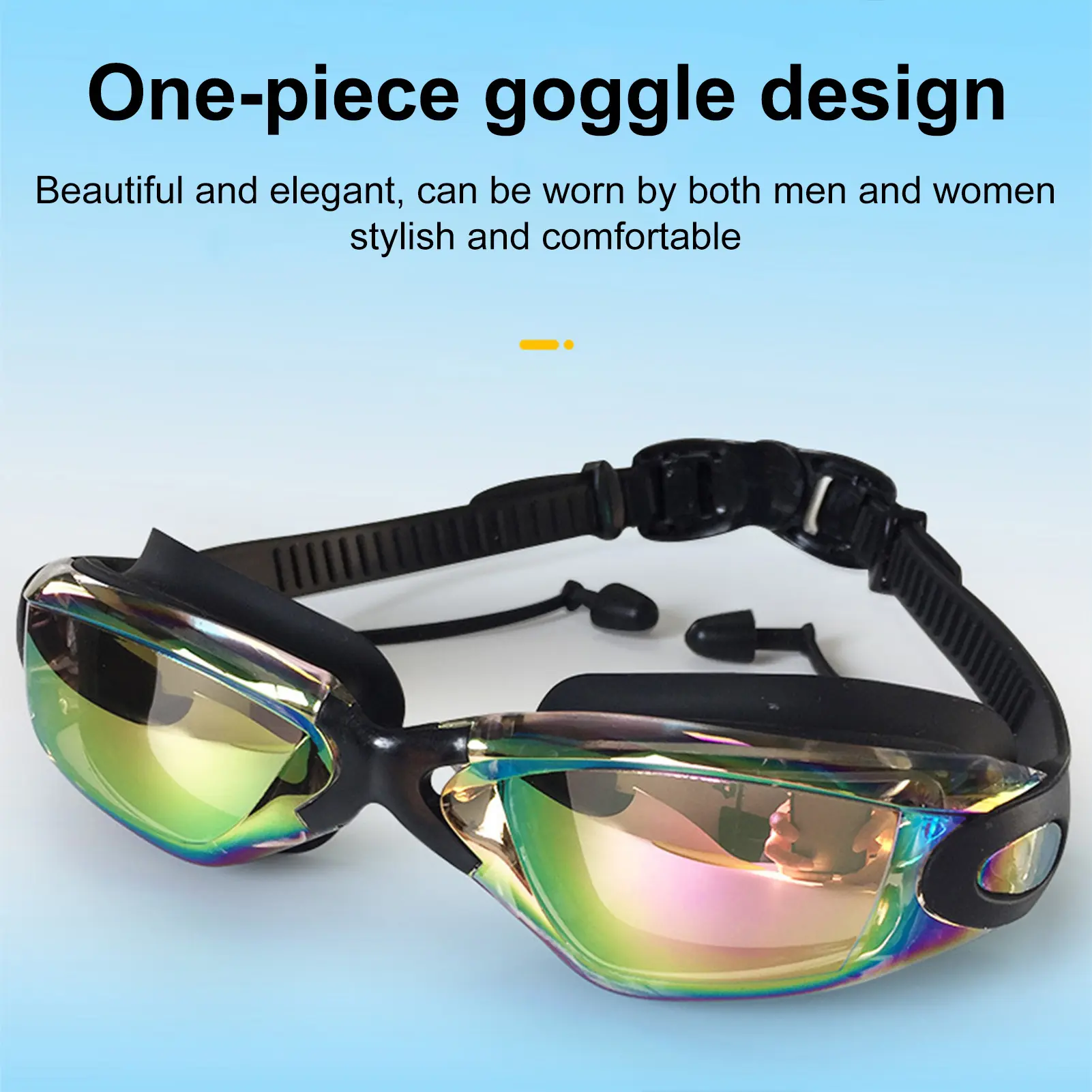 HE-Adult Swimming Goggles Good Light Transmittance Impact-resistant Plating Practical Swimming Glasses for Swimming Pool