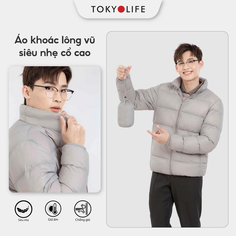Áo khoác phao lông vũ nam siêu nhẹ cổ cao TOKYOLIFE C7FEJ001N
