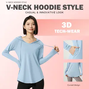 KKTOP Baju Olahraga Wanita Atasan Hoodie Olahraga Kaos Lengan Panjang Sport Gym (KP001)