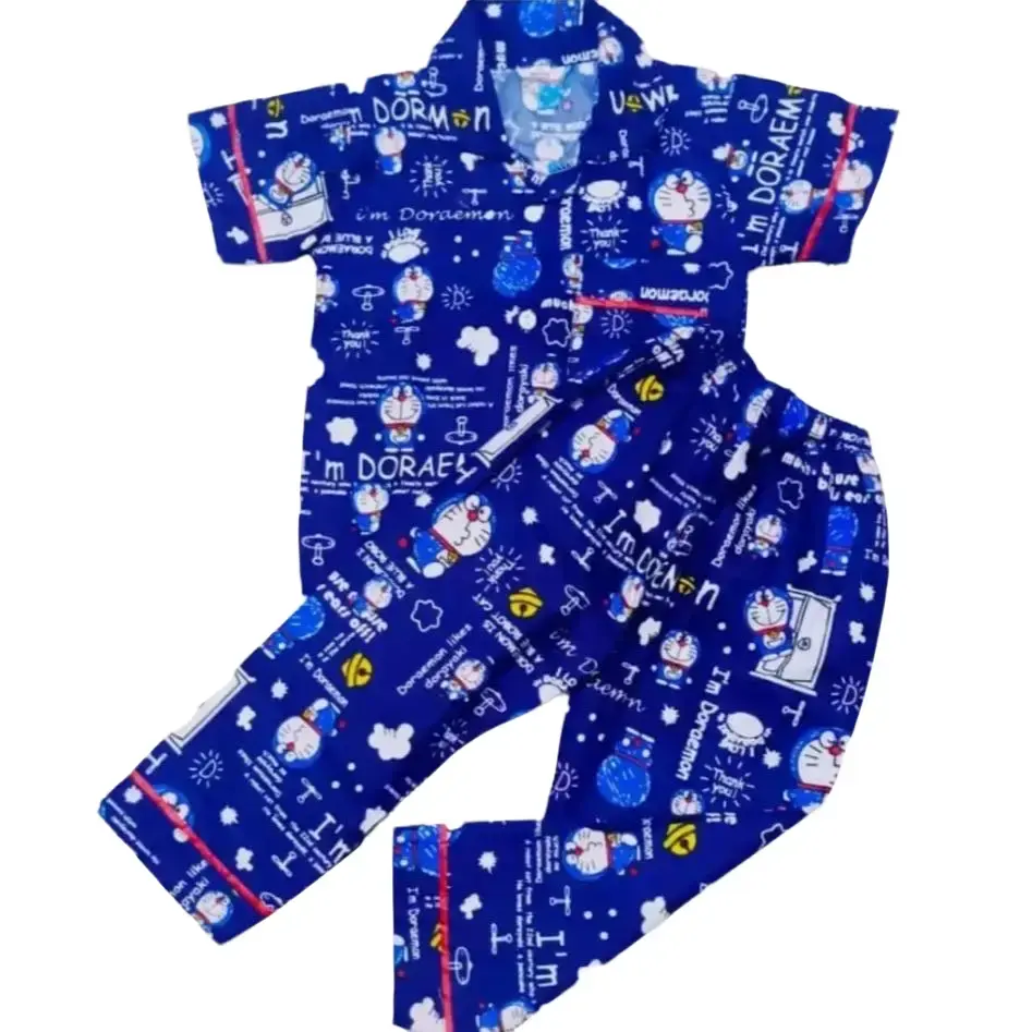 PIYAMA ANAK MOTIF DORAEMON PINTU NAVY/BAJU TIDUR ANAK/STELAN TIDUR ANAK