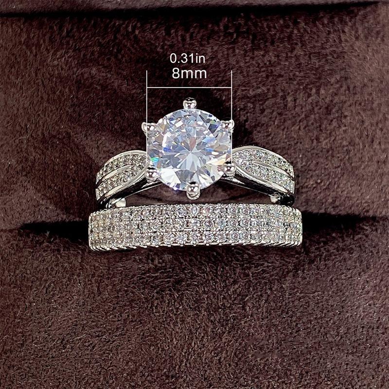 Product Introduction of 1 Pair Vintage Micropaved Zircon Rings for Men Women Engagement Party Temperament Sweet Accessory Fashion Jewelry 12