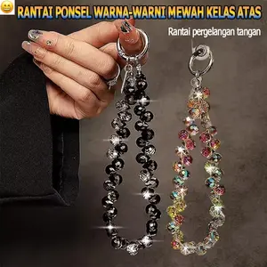 Luxury Phone Strap, Beaded Phone Lanyard, Aesthetic Korean Style Anti-Loss Phone Chain, Trendy Mobile Strap