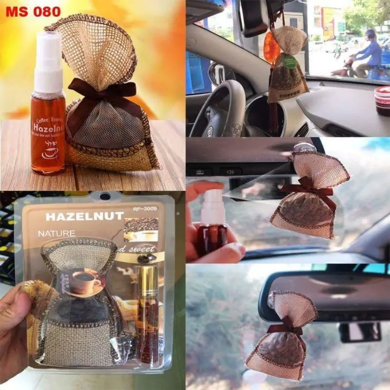 Túi Cafe Treo Ô Tô, Xe Hơi Kèm Tinh Dầu Hương Cafe Hazelnut Cao Cấp 3