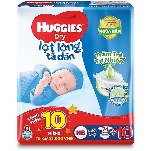 Tã dán Huggies Tràm Trà Tự Nhiên Dry S80 M76/L68/XL62 (hàng cộng tùi size) Cho Bé