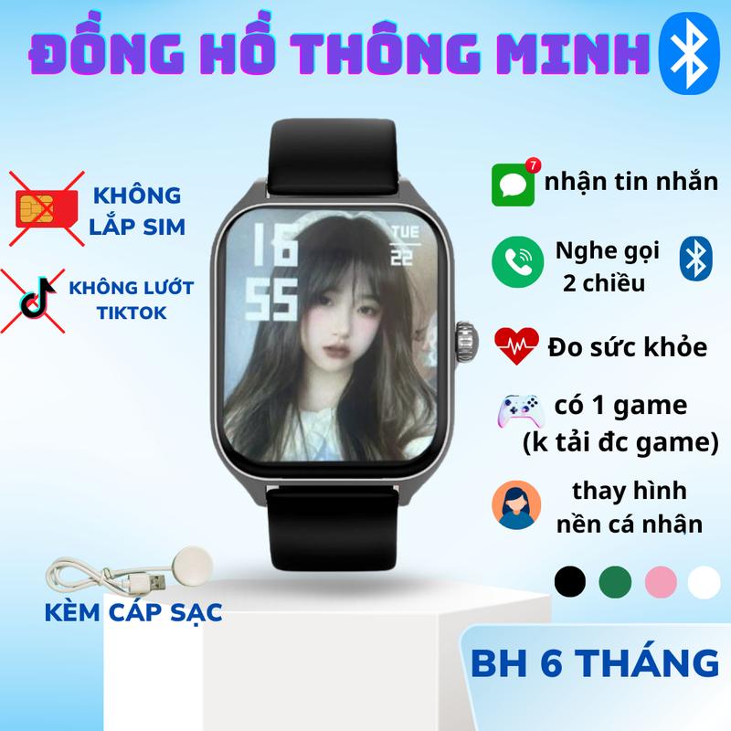 Đồng Hồ Thông Minh Seri8 Gen2 -Thay hình nền cá nhân,Nhận thông báo tin nhắn, Theo dõi sức khỏe, Nghe gọi 2 chiều kết nối qua Bluetooth Smartwatch (KHÔNG LẮP SIM )