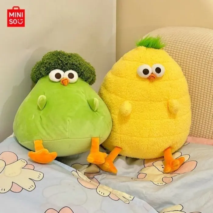 MINISO Dundun Chicken Series 8 inch Vegetable Chicken Plush Toy - Orange Chicken - Boneka Ayam Dundun Menggemaskan - Mainan Anak Dan Dewasa - Cauliflower 6