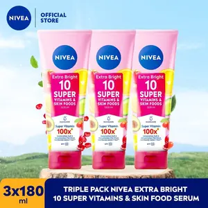[3 PCS] NIVEA BODY SERUM EXTRA BRIGHT 10 SUPER VITAMINS & SKIN FOODS