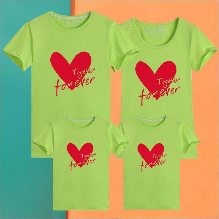 Love Parent-Child Short-Sleeved T-shirt for a Family of Three Or Four Clothes for the Whole Family Kindergarten Sports Meeting Business Attire Mother-Child Mother-Daughter Matching Outfit T Womenswear Overalls 7