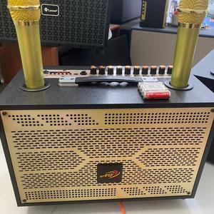 Loa Bluetooth Karaoka AT-9999 Bo Mạch 10 Nút Chỉnh Được Bass Treble Micro, Mic UHF Củ Loa Nghe Nhạc Kem