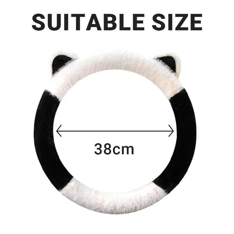 Product Introduction of New Non-slip Steering Wheel Cover Soft Cute Plush Steering Cover Stretchy Warm Cat Ears Steering Wheel Cover for Car Steering 18