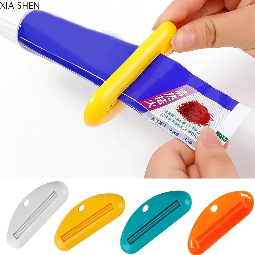 XIA SHEN 2pcs Simple Plastic Toothpaste Squeezer Squeezed No Waste Toothpaste Tube Clip Manual Facial Cleanser Dispenser Bathroom