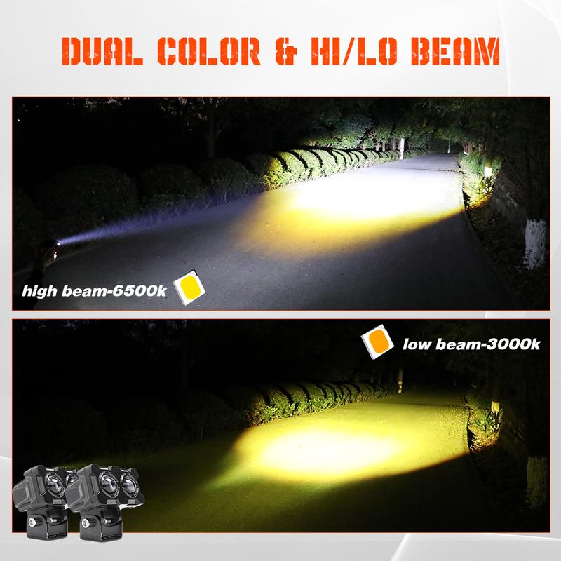Product Introduction of 2PCS Lampu Tembak Lampu Sorot 2 Mata lampu mobil SQL Lampu Tembak LED Laser SQL OWL Laser LED D3 SQL 2 Mata Putih Kuning Car Kabel Truk 4