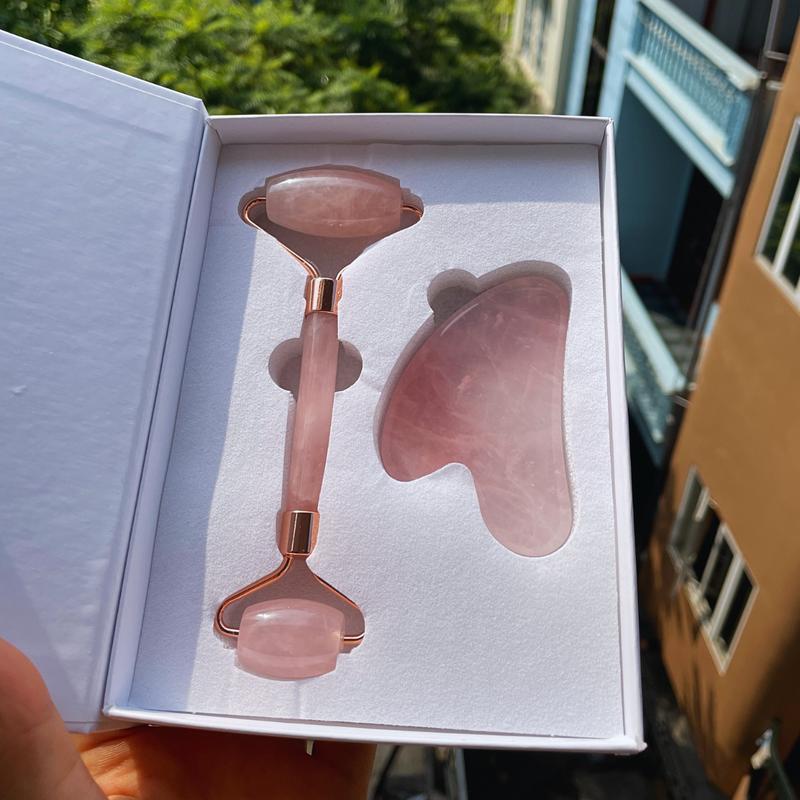 [CHÍNH HÃNG] Bộ đá guasha massage mặt bằng đá tự nhiên giúp hỗ trợ nâng cơ săn chắc da Skincare Nữ miếng  mát đá  gua