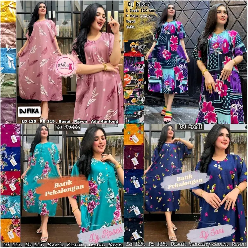 95.000 ribu = 3 pcs DASTER SUPER JUMBO Busui ( Rendom ) Rayon Motif Kancing Bumil 2