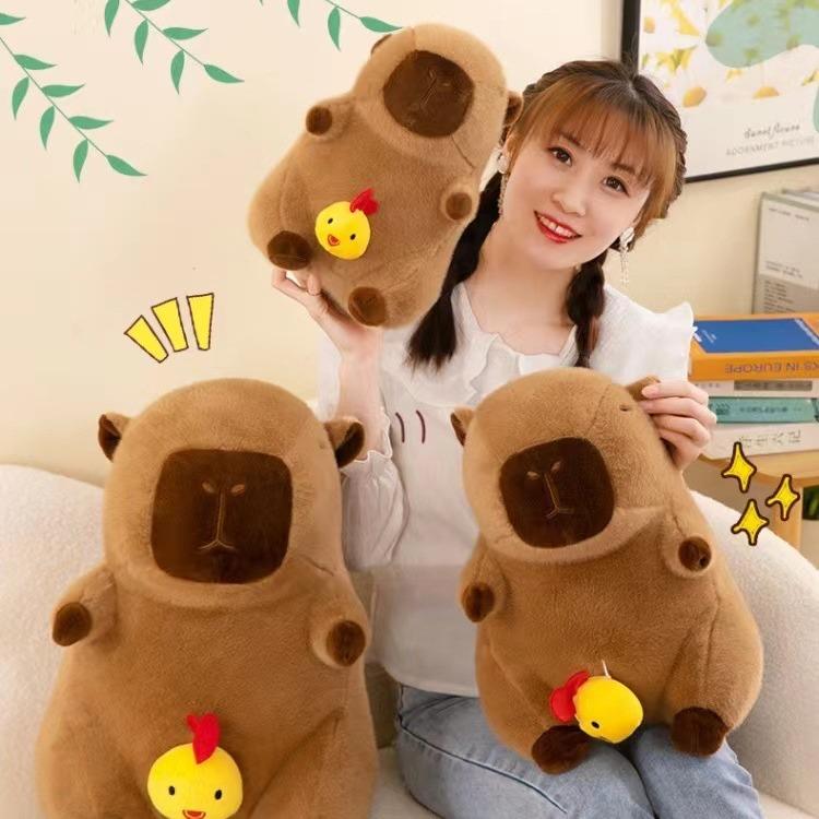 Gấu Bông Capybara Ciu Gà Đáng Yêu, Chuột Lang Có Ciu Hình Gà Có Thể Kéo Vui Nhộn