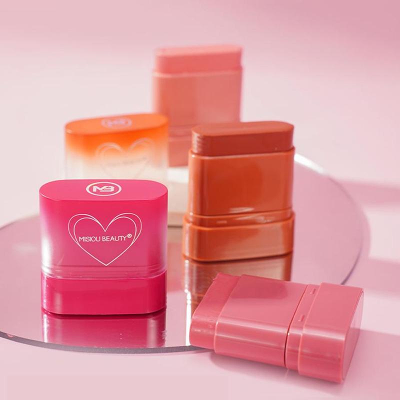 Long Lasting Blush Stick, Waterproof Natural Blush for Cheeks, Eyes and Lips, Moisturizing Blush Stick, Makeup Tool for Women & Girls 0