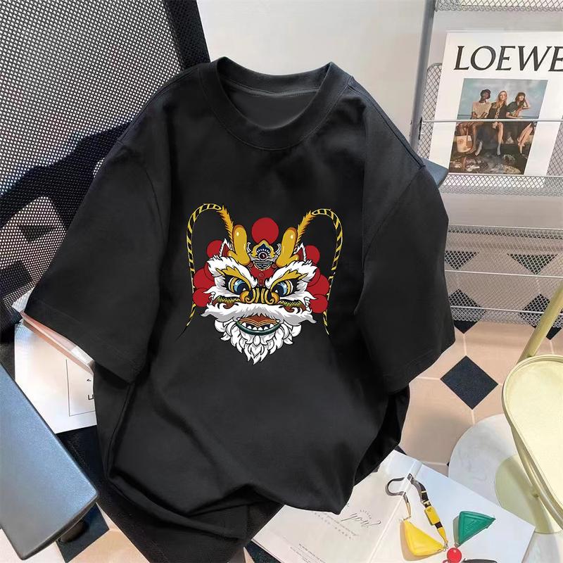 Product Introduction of Limited-Time Discount Youth Summer Short-Sleeved T-shirt Cartoon Print Half Sleeve Shirt Loose All-Matching round Neck T-shirt Clothing Women's Clothing 26