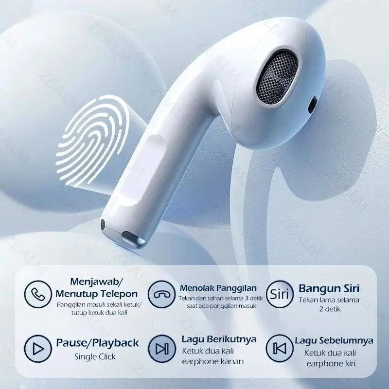 Pro4 Headset Bluetooth  V5.3 TWS with Mic Smart Touch Control Earphone Bluetooth HiFi Stereo Handset Wireless Earbuds Olahraga earphone 7