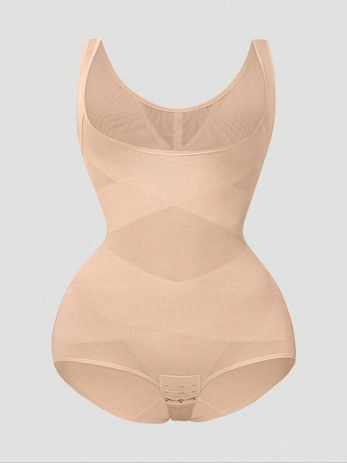 Women's Solid Color Shapewear Bodysuit, Tummy Control Shaper, High Stretch Shapewear for Daily Wear