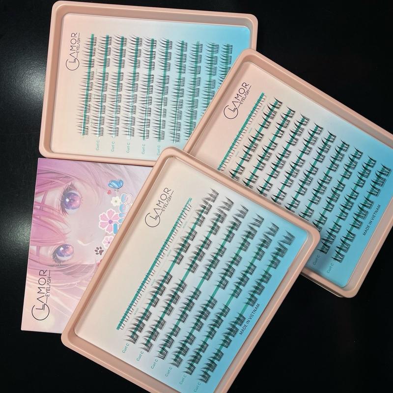  Combo mi giả gắn sẵn có sẵn keo  3 hộp tặng 1 nhíp gắp mi -3 dáng mi có sẵn chân keo   the qeen + hai lúa + mi thỏ   mi  giả 