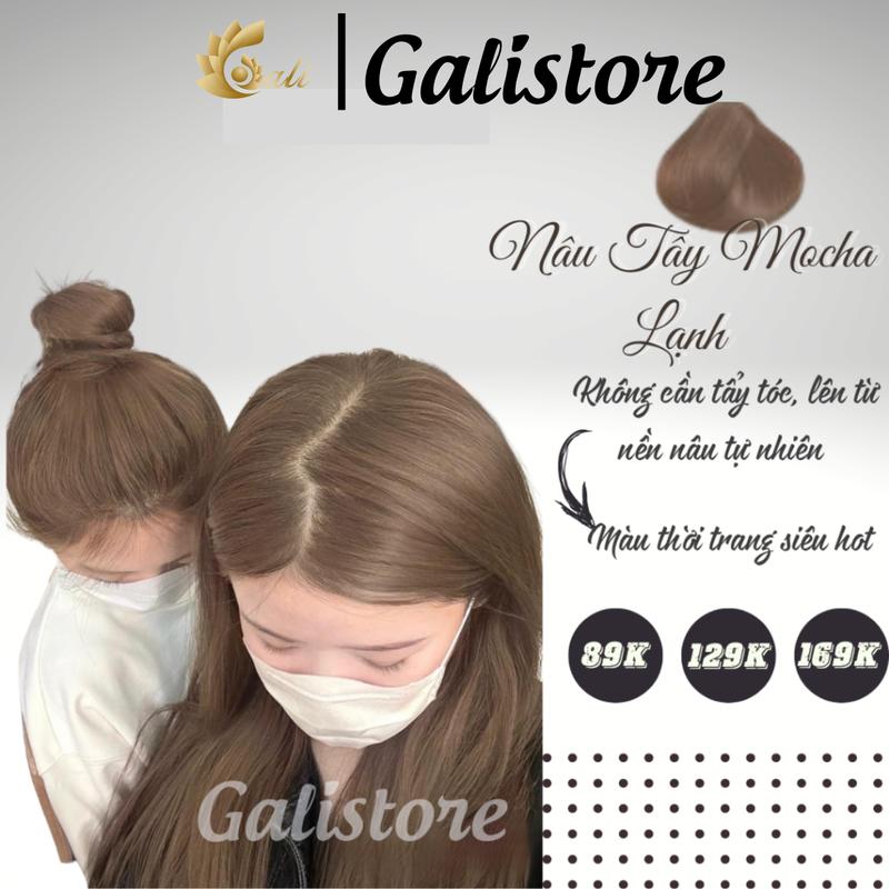 Thuốc nhuộm tóc Nâu Tây Mocha Ánh Lạnh không cần tẩy tóc kèm oxy trợ nhuộm Galistore Đổi Màu Tóc