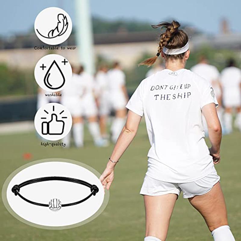 Unisex Basketball Bracelet for Sport Team Players Football Charm Woven Bracelet Football Party Favors Braided Bracelet 3