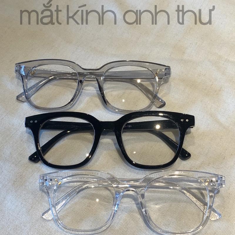Mắt Kính thời trang Nam nữ M423 Eyes Light 3 Màu  Tròng Kính gọng kính giả cận chữ V mắt vuông 2 chấm góc wooin
