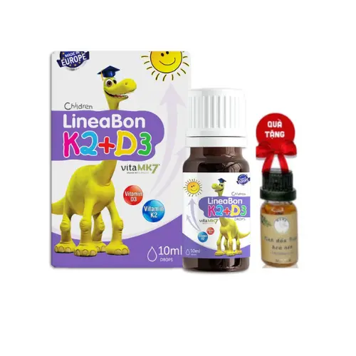 LineaBon K2+D3 - Bổ sung vitamin D3K2 chai 10ml + quà dầu tràm Cho Bé Men Vi Sinh