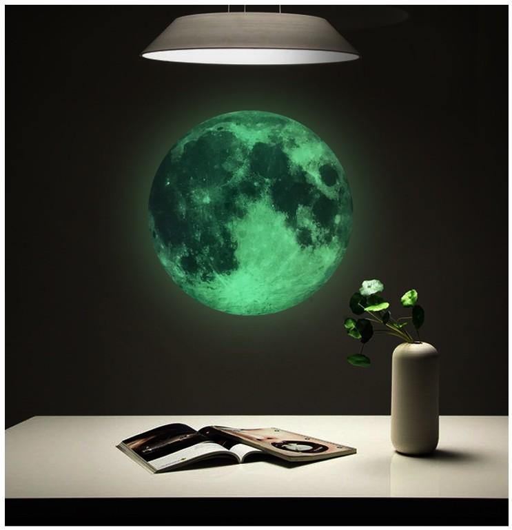 Product Introduction of Luminous Glow in the Dark Moon Wall Stickers PVC Removable Waterproof Wall Decals for Kids Room Bedroom Home Decor Multiple Sizes bentuk bulan 10