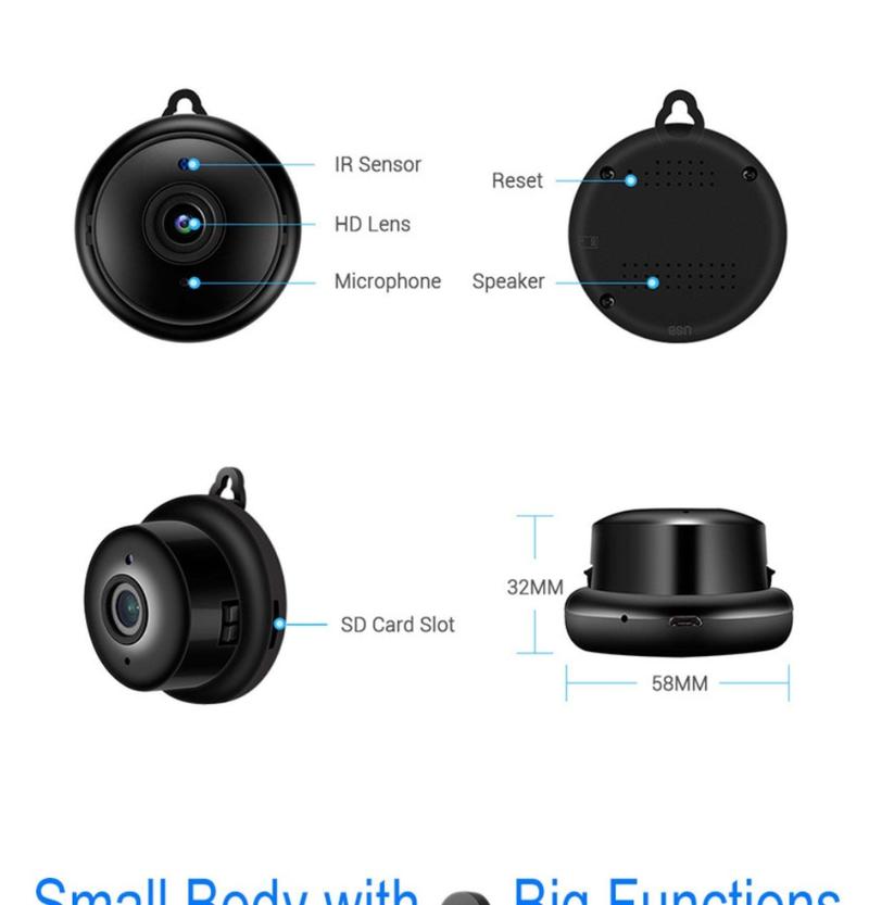 Product Introduction of V380 PRO Mini Security Camera Motion Detector 1080P HD Wireless WIFI Night Vision IP HD Webcam Spy Camera With Audio 1