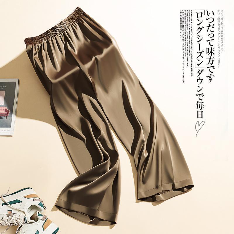 Product Introduction of Summer large size 300 catties ice silk casual pants men's pants draped wide-leg pants straight loose pants 9