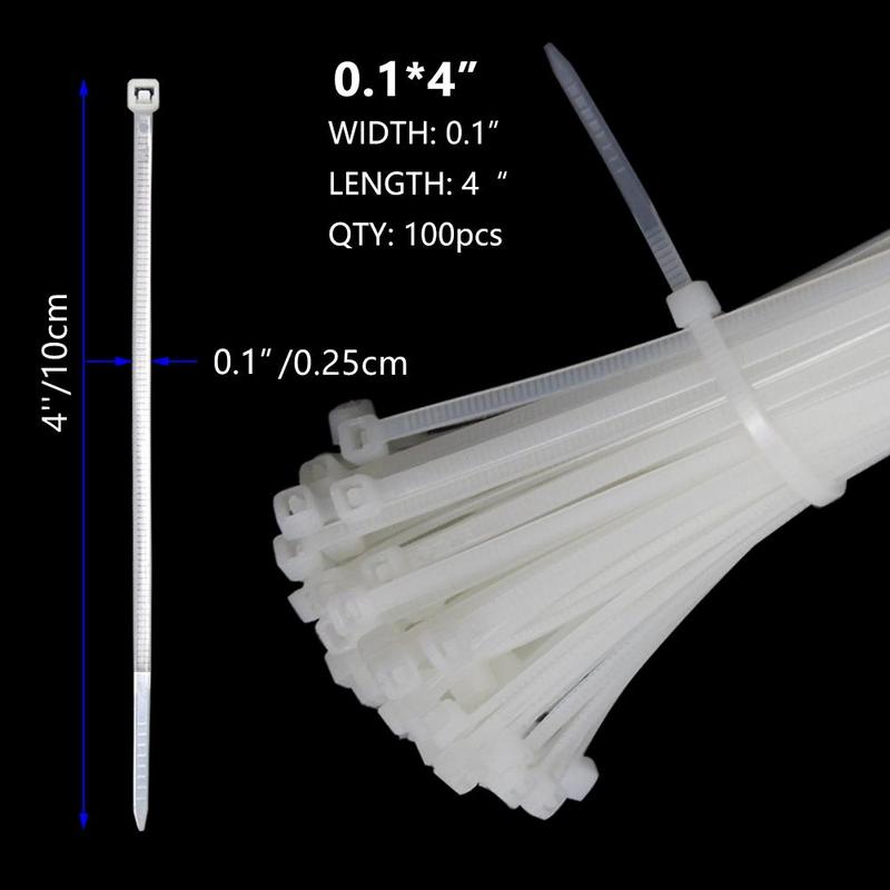 4 Inch Cable Zip Ties, Heavy Duty Durable Self-locking Wire Ties, 18lbs Tensile Strength Cable Zip Ties for Home, Garden, Garage, Workshop 1