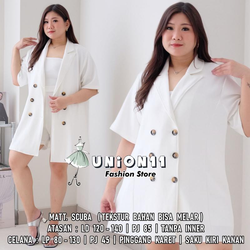Union11 - Set Jumbo Wanita Ld 120-140 Cm / Stelan Big Size Casual Polos Muat Bb 100 Kg Tracy 5