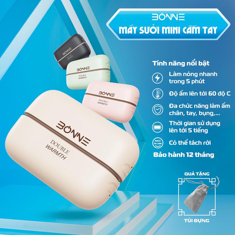 Máy Sưởi Mini Cầm Tay Từ Tính Bonne Double Warmth - BW06 By Bonne TECHNOLOGIQUE, Máy Sưởi Tay Công Nghệ NTC Làm Nóng Nhanh, An Toàn Với Người Sử Dụng, Bảo Hành Chính Hãng 12 Tháng[chịu nhiệt, [sưởi ấm, chịu nhiệt], sưởi ấm]