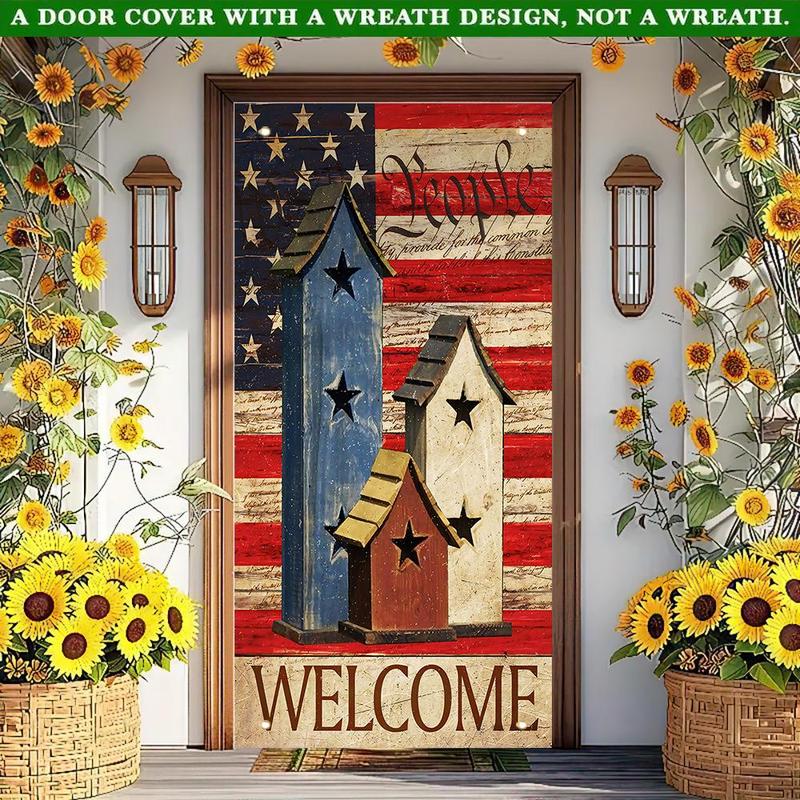 Product Introduction of Rustic Americana Welcome Door Cover, 35.4x70.8 Inch Welcome Door Curtain, Event Photos, Atmosphere Enhancement, and Door Decor 5