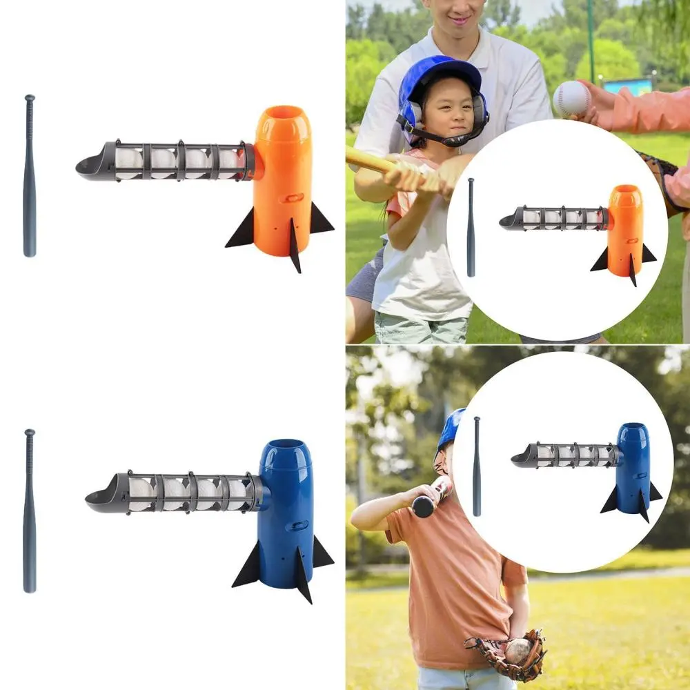Baseball Pitching Machine Gift Outdoor Sports Baseball Toy Playing Backyard Training Equipment Games with Bat and 5 Baseballs