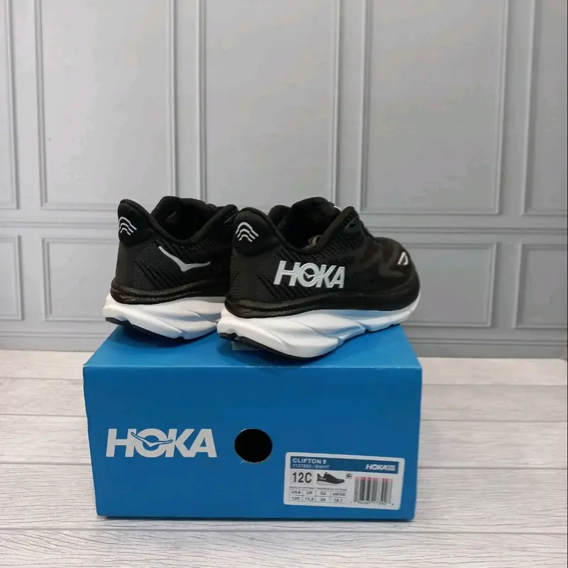 SEPATU ANAK HOKA ONE CLIFTON 9 BLACK WHITE 3