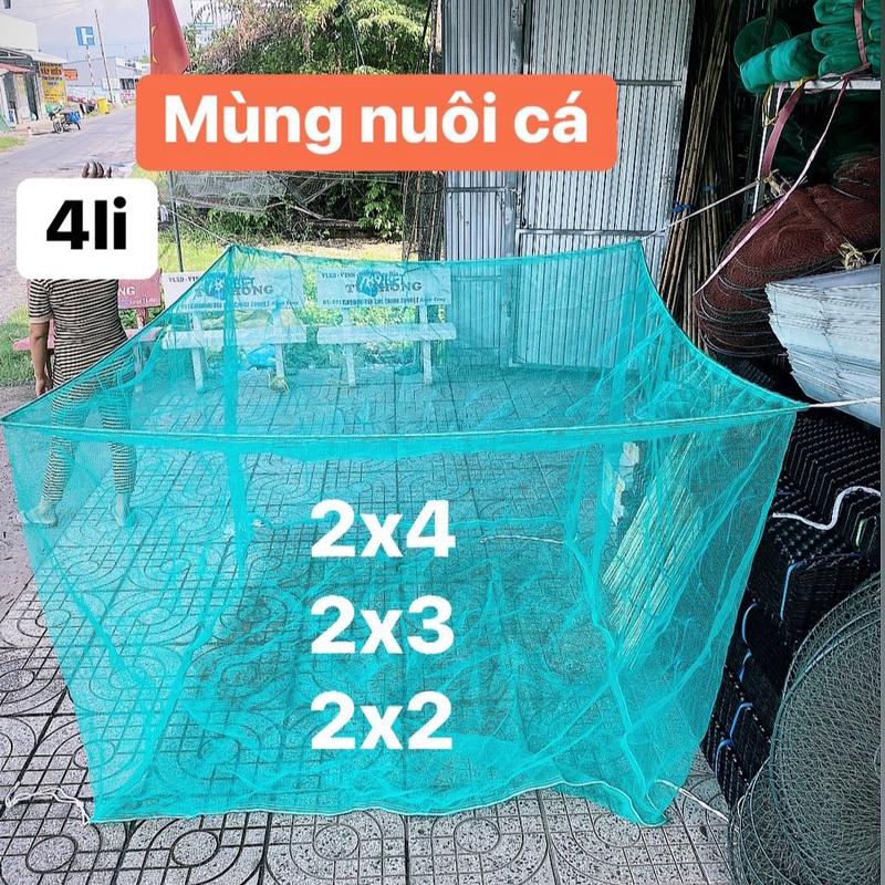 Mùng vèo nuôi cá, tráng nuôi cá, nuôi ốc, có nắp đậy, 2x4m, 2x3m,2x2m... 0
