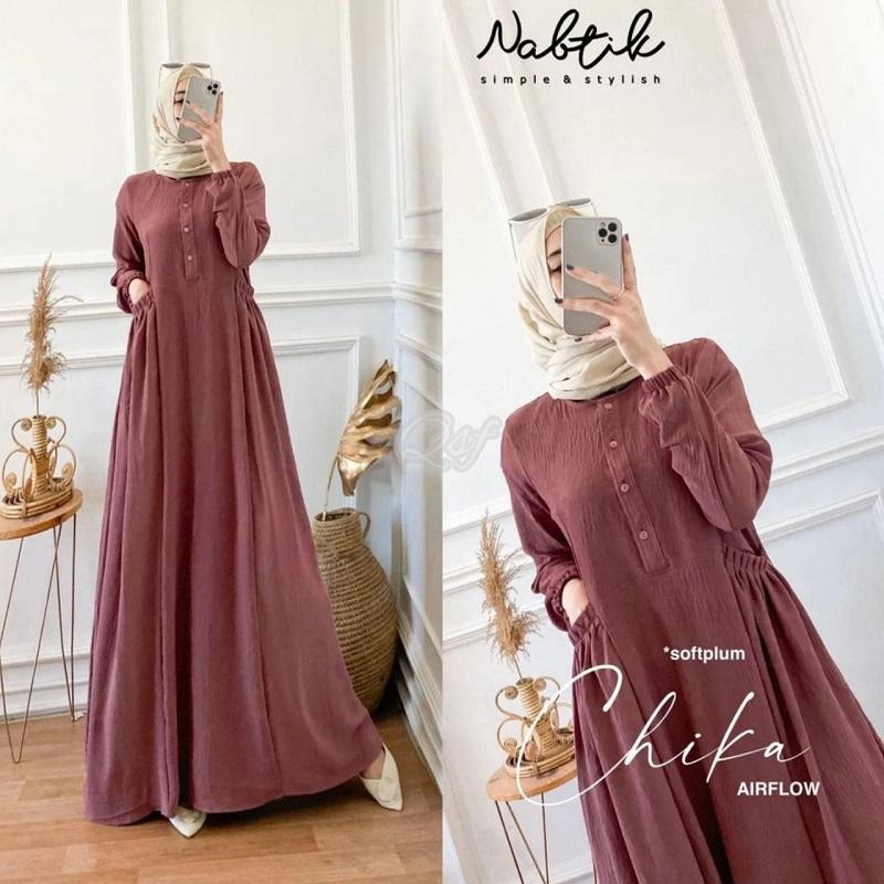 Product Introduction of R-dafa Gamis Warna Abu Model Terbaru Dan Kekinian Polos Crinkle Kantong Lembut Muslim Wanita Dewasa 2