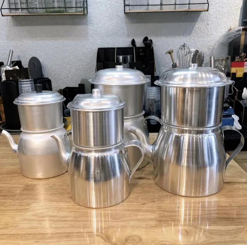 Phin nhôm/ Ấm nhôm cỡ lớn pha cà phê 100g - 200g dày dặn, đẹp mắt