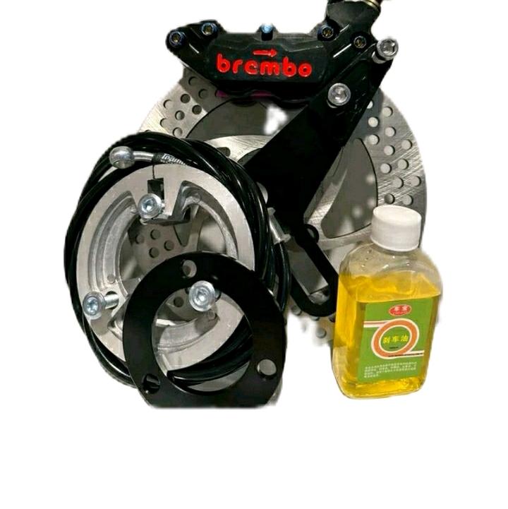  Brembo Combo Phanh Đĩa Sau Heo 4 Pis CNC Độ Phanh Đĩa Sau Xe Điện Kèm Tay Phanh & Dây Dầu 2m2 Miễn Phí Ốc Gắn & Dầu 160ml 