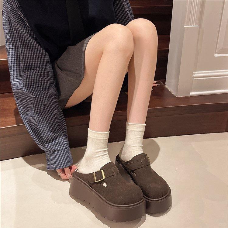 sục trần bông mùa đông , đế cao 7cm hách dáng , màu sắc quốc dân dễ phối đồ , fullbox - DéP Nữ GiàY Shoes