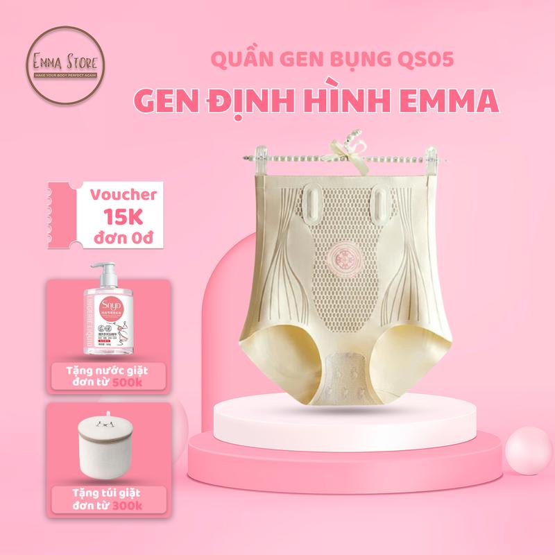 Quần gen nịt bụng EMMA quần lót định hình cạp cao chất đúc su thông thoáng có 4 thanh chống cuộn không lộ viền QS05