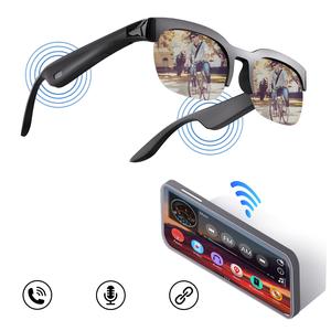 スマートグラス、音楽鑑賞と通話に最適なワイヤレスヘッドフォン付き、Bluetooth対応のクリエイティブスポーツスマートグラス、男性向けテクノロジーガジェット2025
