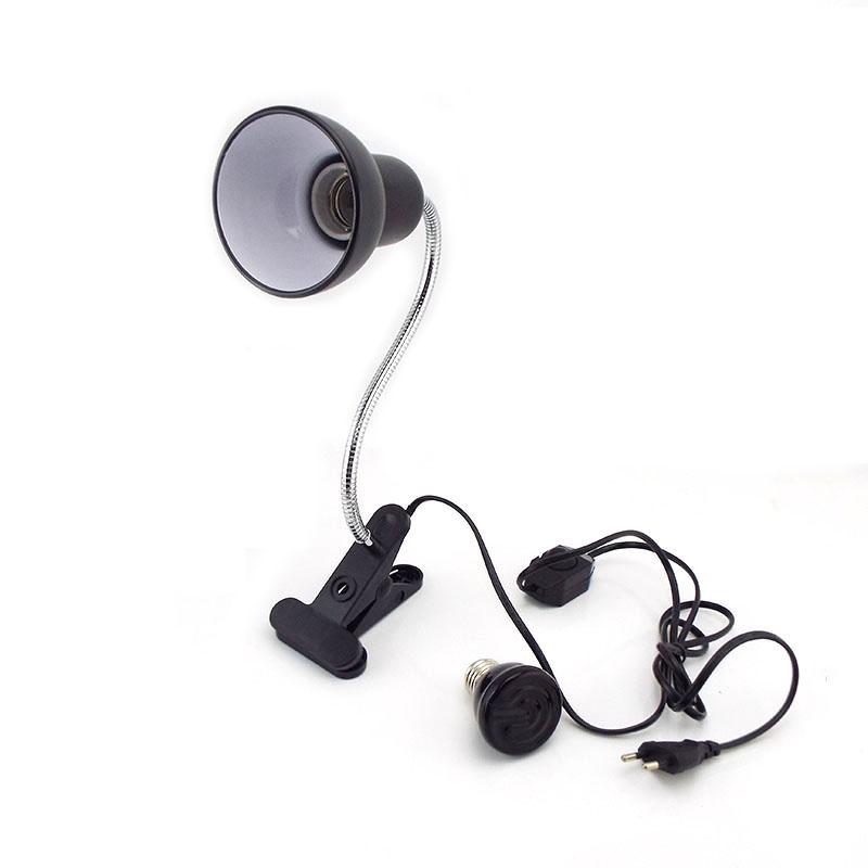 Product Introduction of 200V-240V Pet Reptile Heat Warm Light Kit  Lamp Clip Holder Holder Heating E27 Lamp Basking Lighting  2KSG 207