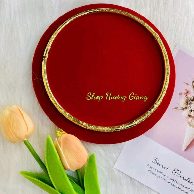Kiềng mạ vàng 24k Kiềng cưới cô dâu size 16cm có sẵn hộp nhung gấm Tặng nhẫn vàng 1 chỉ 24k có khắc 9999