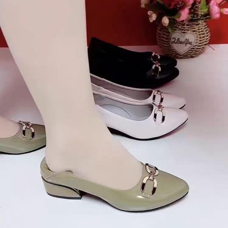 Giày Thời Trang Nữ, Phong Cách 400, Gót Chunky, Đế Mềm, Da Mềm, Mũi Tròn, Gót Giữa, Giày Cao Gót, Thích Hợp Cho Mùa Lò Xo Và Mùa Thu, Hàng Mới Về Năm 2024 6
