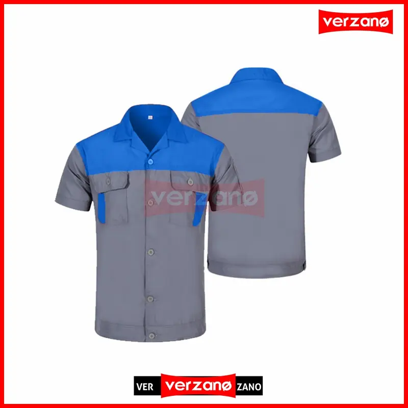 Baju Kerja Pria Kemeja Casual Seragam Kantor Seragam Kerja Pria Sporhem Mekanik Bengkel Montir Sipil Tangan Pendek Bahan Drill Murah 2