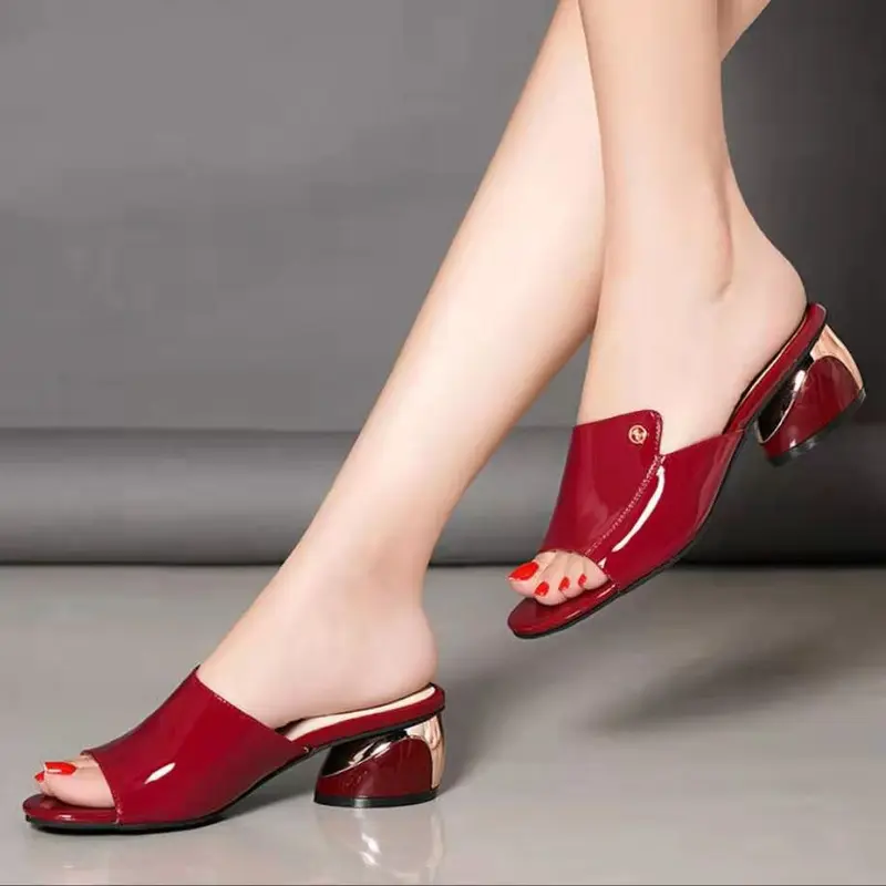 Dép Lười Nửa, Xu Hướng Thường Ngày Cho Nữ, Ngoại Cỡ, Phong Cách Quốc Tế Thương, Hàng Mới Về Mùa Lò Xo Và Mùa Hè 2024, Thiết Kế Chữ Kim Loại, Thương Mại Biên Giới, Xuyên Biên Giới 0